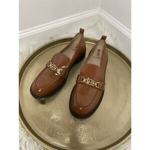 SAM EDELMAN Christy Tailored Loafers Size 9 Burnt Caramel